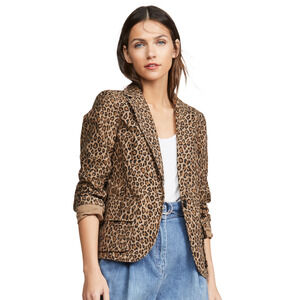 NILI LOTAN Addison Blazer Jacket in Leopard Print Cototn Women's Size 4 $695